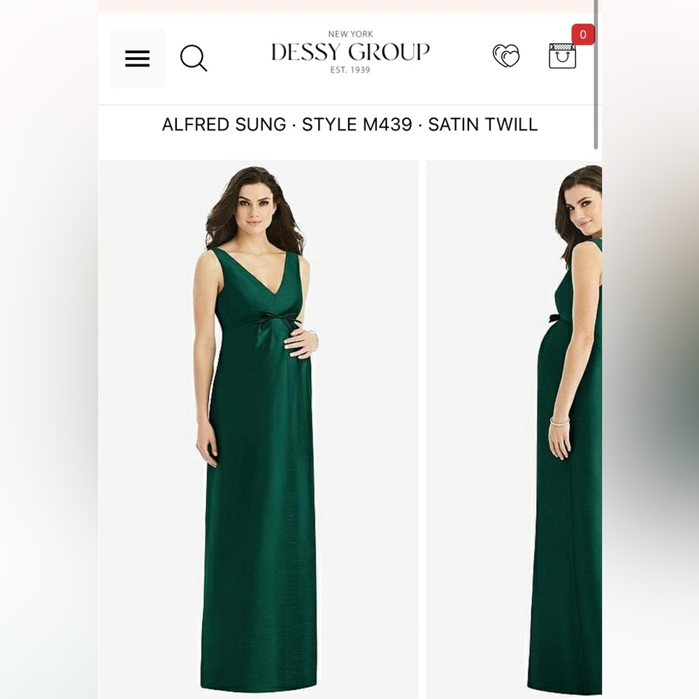 Alfred Sung Maternity Bridesmaid Dress Hunter Green